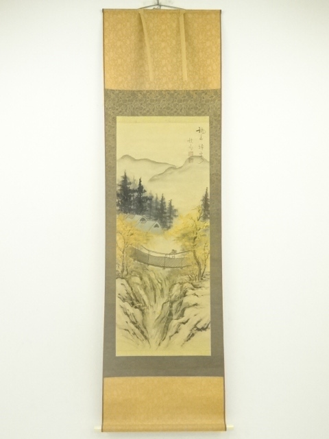 JAPANESE HANGING SCROLL / HAND PAINTED / LANDSCAPE
